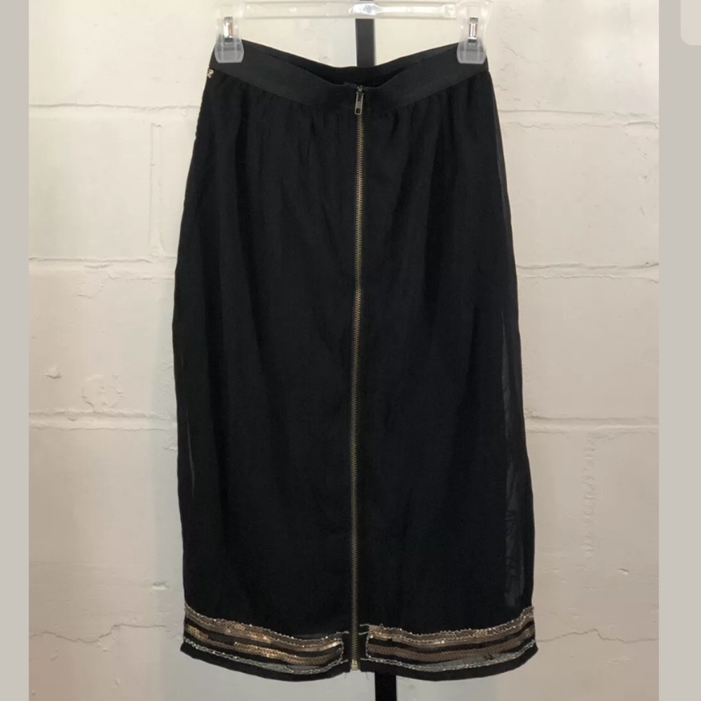 Mieeion Bead Embellished Pencil Skirt Size M Black - Picture 2 of 5